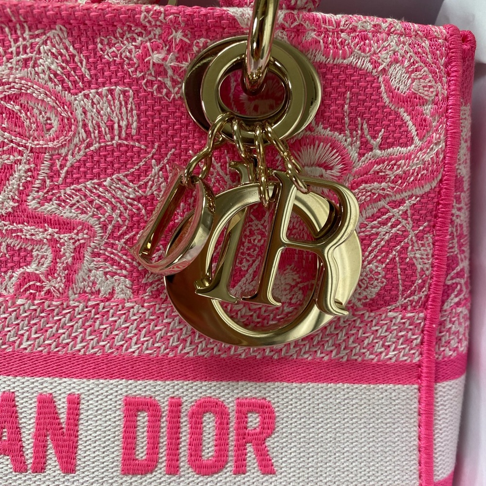 MEDIUM LADY D-LITE BAG
Pink Toile de Jouy Reverse Embroidery - Picture 6 of 14